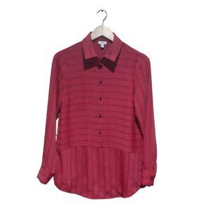 Tristan Women's Red Striped Blouse Size Small